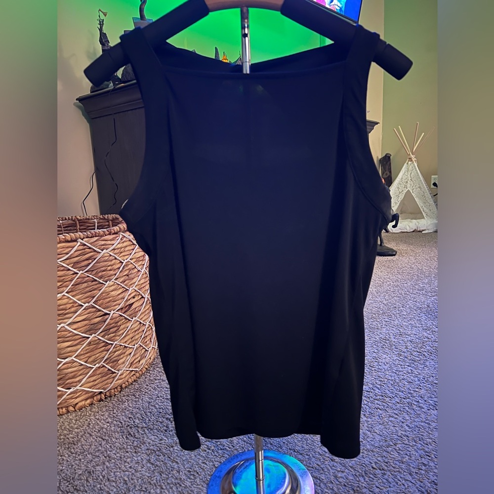 Banana Republic Classic Black Tank with Open Back Accent